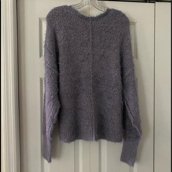 Free People women’s size small Icing Falling Star Pullover Purple Fuzzy Sweater - Picture 10 of 16